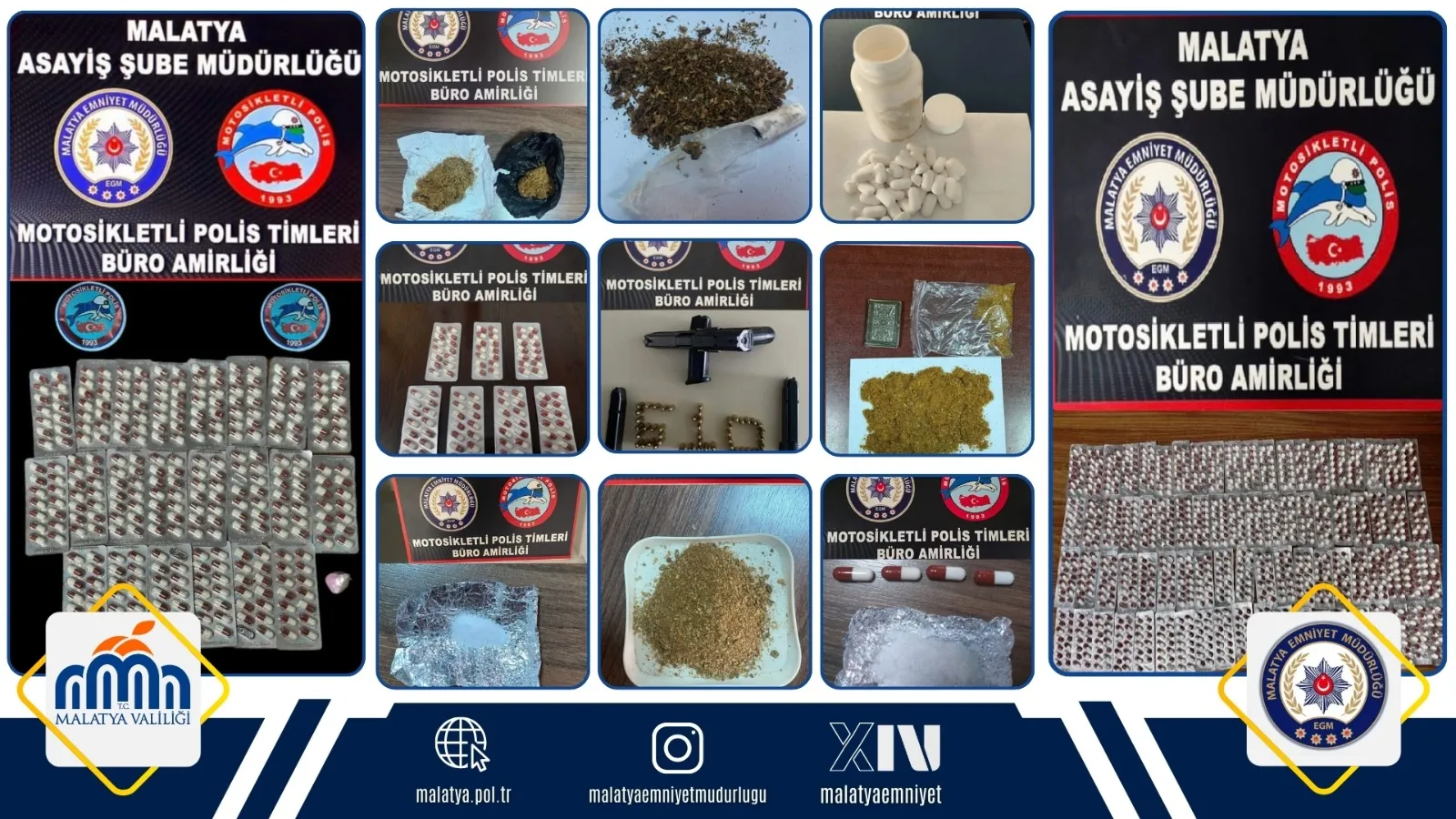 Malatya’da Asayiş Uygulamalarında Uyuşturucu ve Ruhsatsız Silah Ele Geçirildi