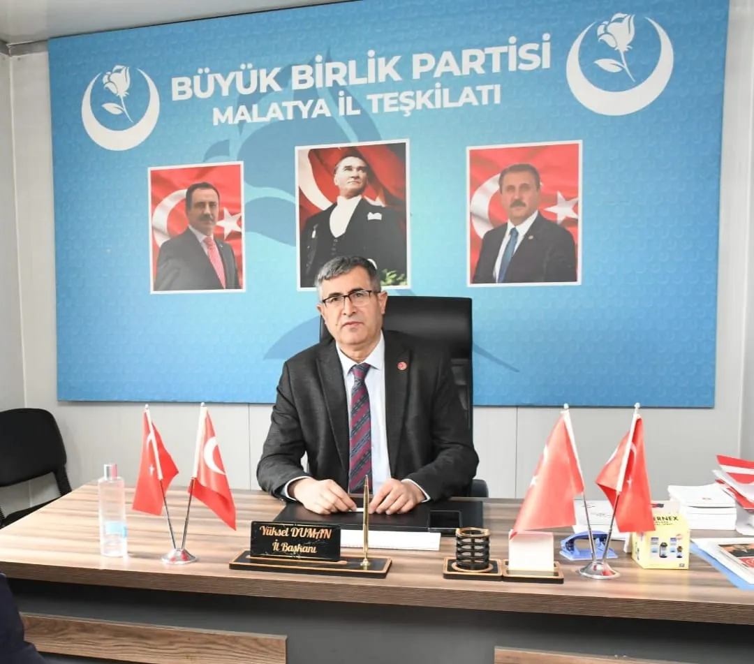 Büyük Birlik Partisi Malatya İl Başkanı Yüksel Duman’dan Kadir Gecesi Mesajı