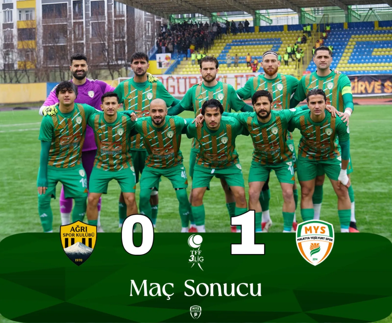 Yeşilyurtspor, Ağrı Deplasmanında 3 Puanı Tek Golle Aldı: Play-Off Hattında Gücünü Pekiştirdi