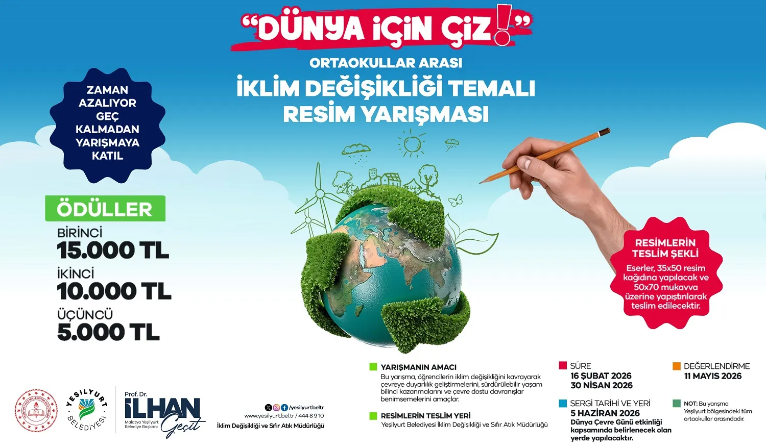 Malatya’da Çevre Bilinci İçin Anlamlı Yarışma: “Dünya İçin Çiz” Başladı