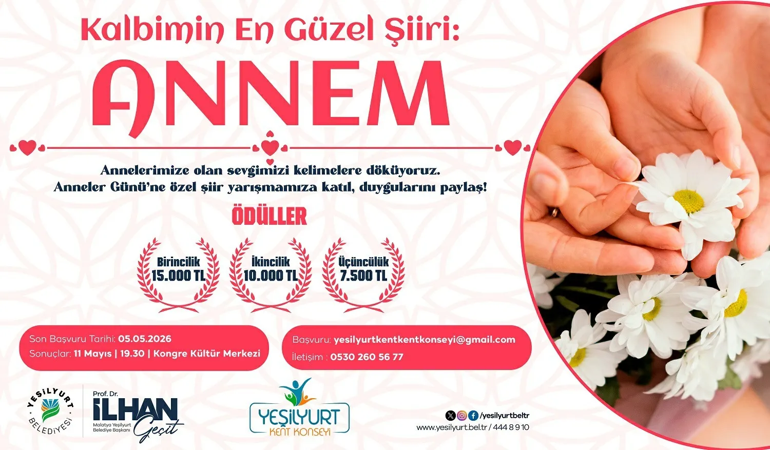 Yeşilyurt Belediyesi’nden Anneler Günü’ne Özel Şiir Yarışması